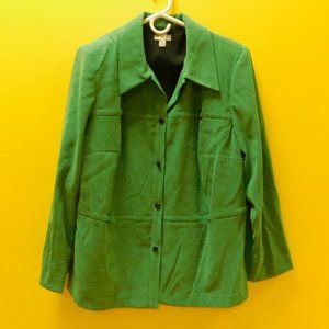 Shacket Green Microfiber Kim Rogers Woman